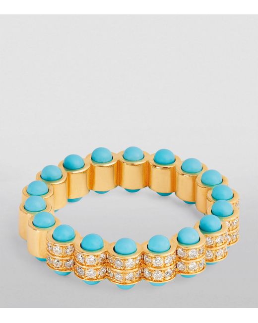 L'Atelier Nawbar Blue Yellow Gold, Diamond And Enamel The Cobalt Ring