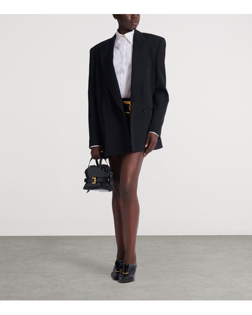 Balmain Blue Oversized Grain De Poudre Jacket