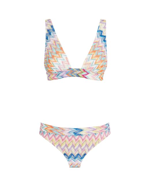 Missoni White Embellished Zigzag Bikini