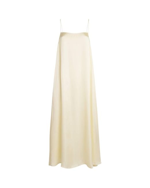 Anine Bing White Silk-Blend Mae Maxi Dress