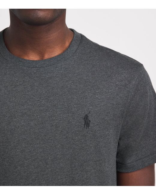 Polo Ralph Lauren Black Cotton Custom Slim-Fit T-Shirt for men