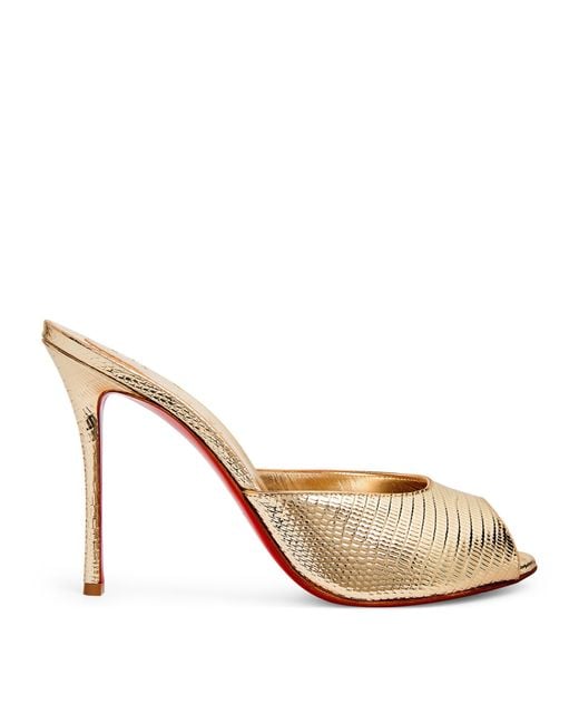 Christian Louboutin Natural Me Dolly Embossed Mules 100
