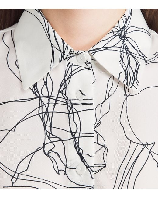 Fabiana Filippi White Silk Twill Printed Shirt