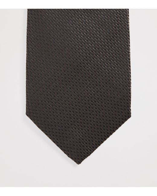 Isaia White Silk Seven-Fold Tie for men