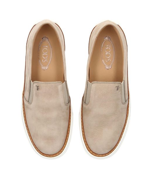 Tod's Natural Leather Slip-on Sneakers for men