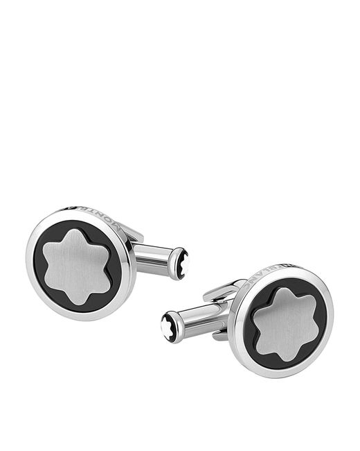 Montblanc Metallic Stainless Steel Star Cufflinks for men