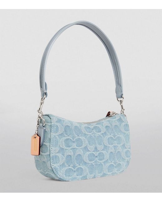 COACH Denim Swinger Shoulder Bag in Blue | Lyst