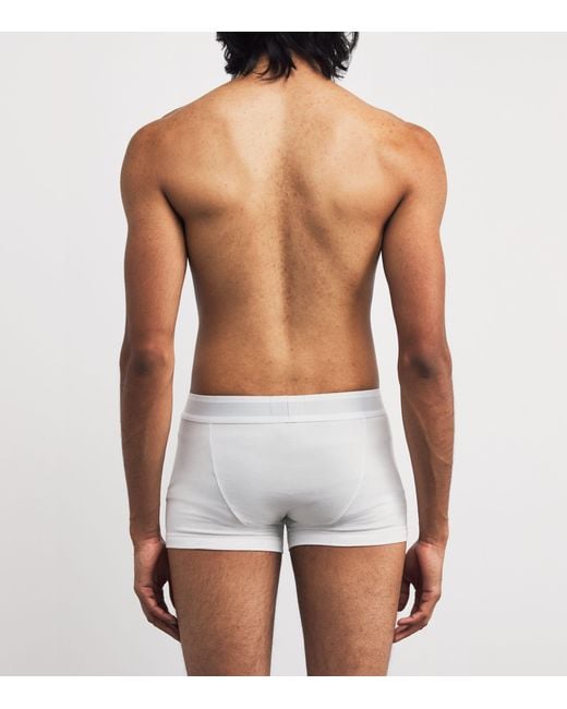 Emporio Armani White Stretch-Cotton Logo Trunks for men