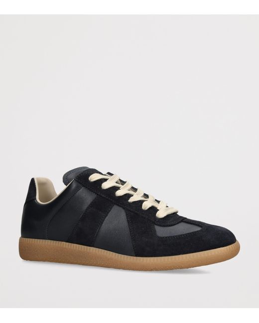 Maison Margiela Black Leather-Suede Replica Sneakers