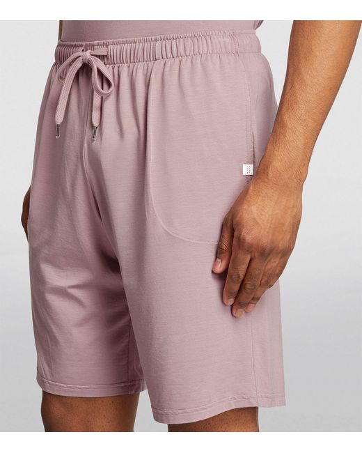 Derek Rose Purple Stretch-modal Basel Lounge Shorts for men