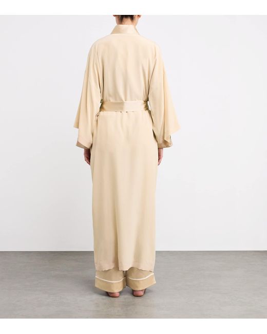 Olivia Von Halle Natural Silk Queenie Long Robe