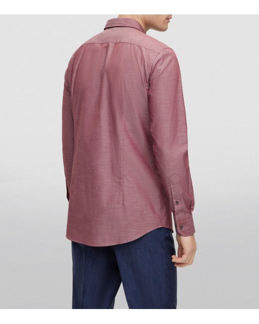 Boss Purple Organic Cotton Shirt for men