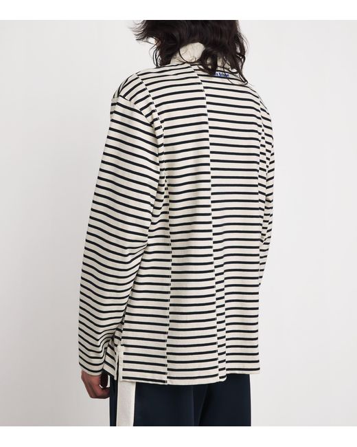 Wales Bonner Black Cotton Stripe City Polo Shirt for men