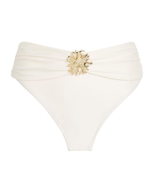 PATBO White Beaded Coral Bikini Bottoms