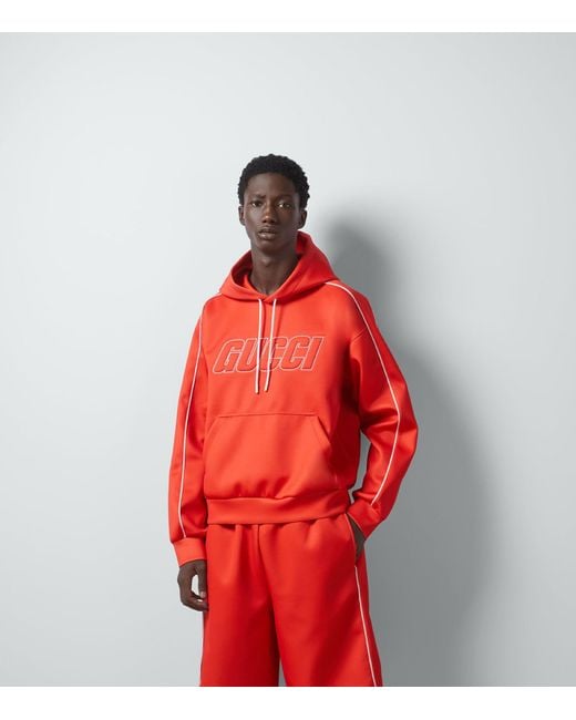 Gucci Red Logo Hoodie for men