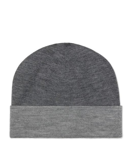 Brunello Cucinelli Gray Cashmere-Silk Knitted Beanie for men