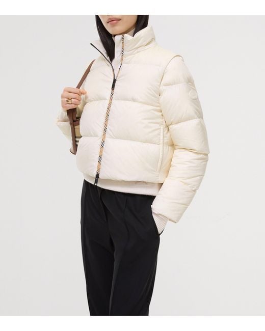 Burberry Natural Langdale Detachable-Sleeve Puffer Jacket