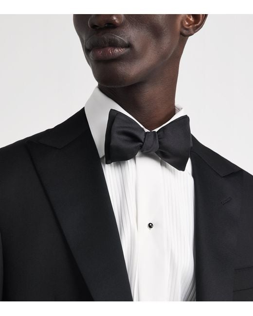 Eton of Sweden Black Silk Pre-Tied Bow Tie for men