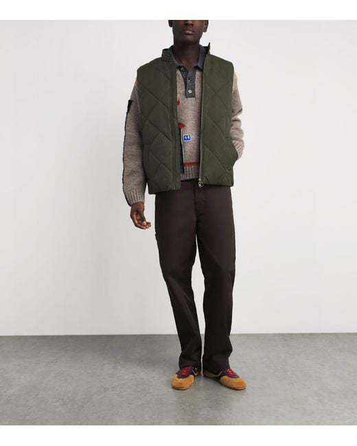 Barbour Green Quilted City Harrington Gilet for men