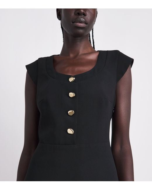 Sandro Black Structured Buttoned Mini Dress
