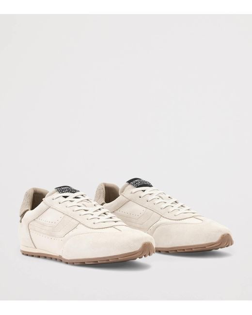 AllSaints White Leather-Suede Liam Hex Sneakers