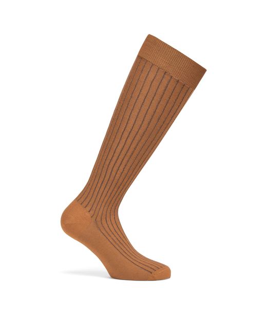 Zegna Brown Cotton-blend Foliage Socks for men