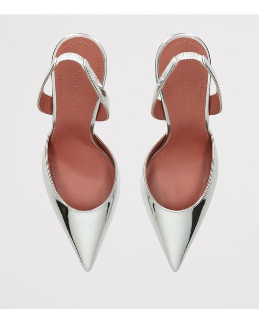 AMINA MUADDI Metallic Holli Slingback Pumps 95