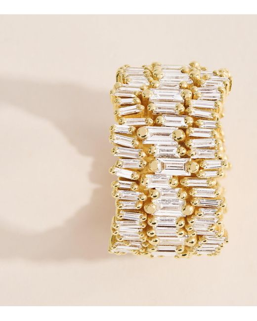 Suzanne Kalan Metallic And Diamond Short Stack Ring