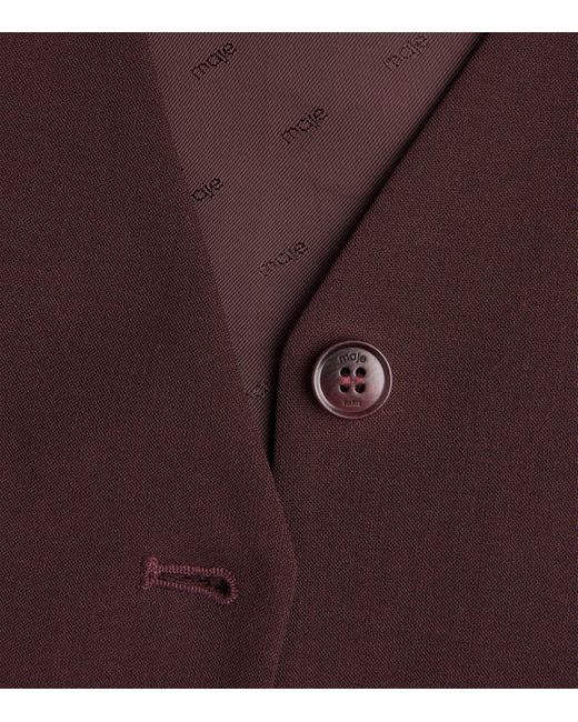 Maje Brown Wool-Blend Waistcoat
