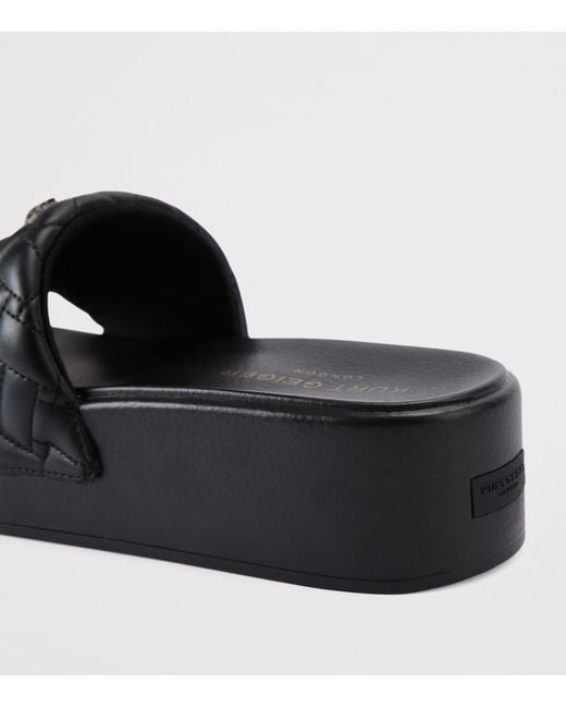 Kurt Geiger Black Meena Eagle Platform Slides