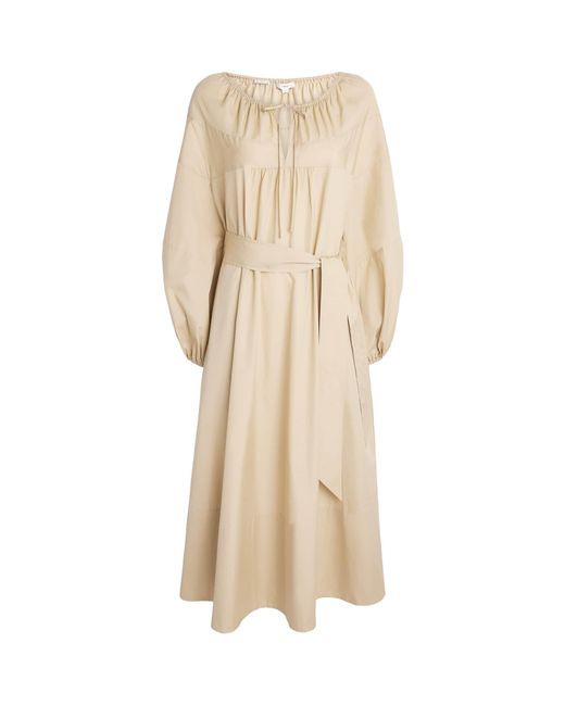 Vince Natural Cotton Belted Midi Dress