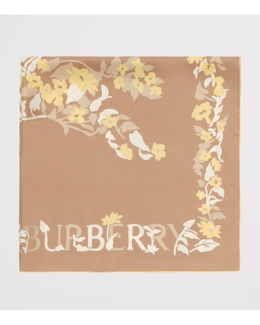 Burberry Natural Silk Floral Ekd Scarf