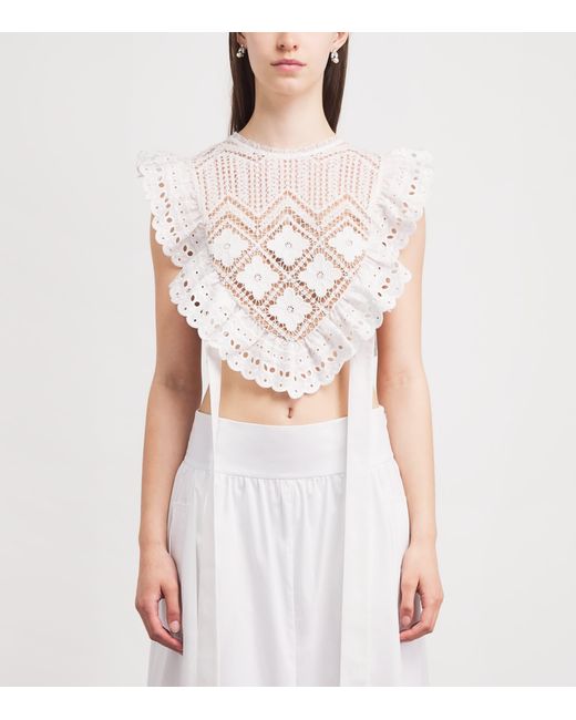 Self-Portrait White Crochet Lace Blouse
