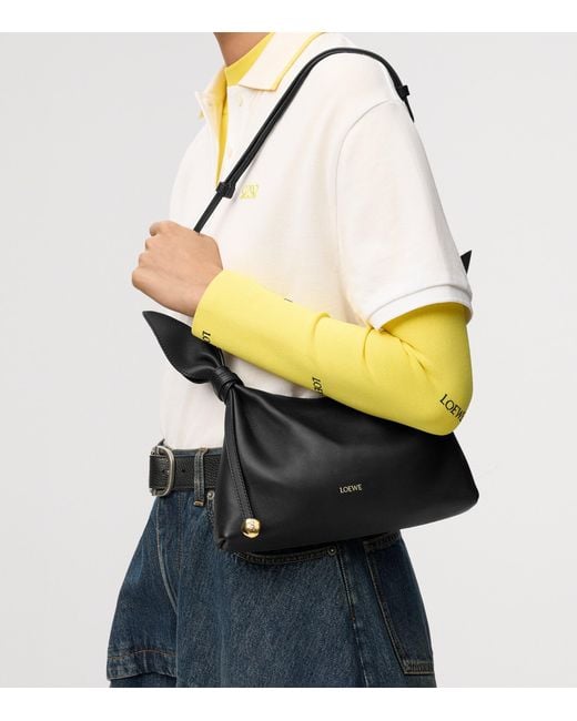 Loewe Black Mini Leather Scarf Shoulder Bag