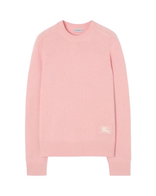 Burberry Pink Cashmere Crew-Neck Sweater
