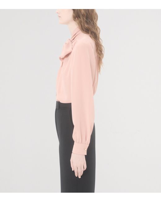 Valentino Pink Silk Bow-Tie Blouse