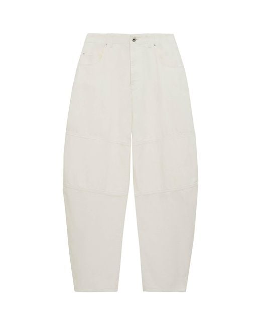 Loewe White Mid-Rise Barrel-Leg Jeans