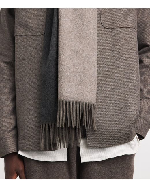 Johnstons Gray Cashmere Ombré Scarf for men