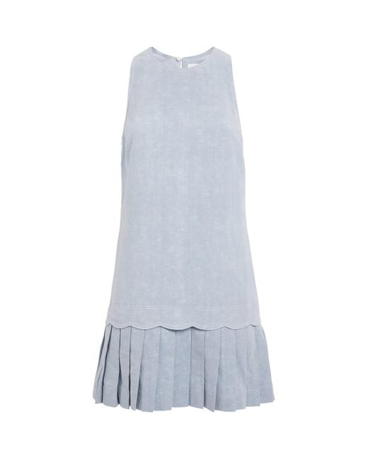 Claudie Pierlot Denim Pleated Mini Dress in Blue | Lyst