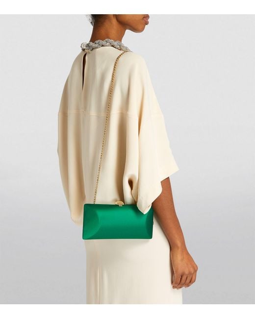 Rodo Green Silk Satin Clutch Bag