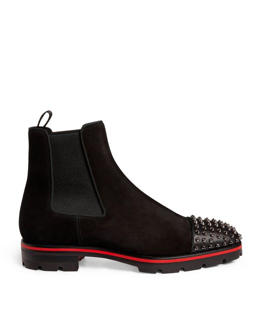 Christian Louboutin Black Melon Spikes Leather Ankle Boots for men