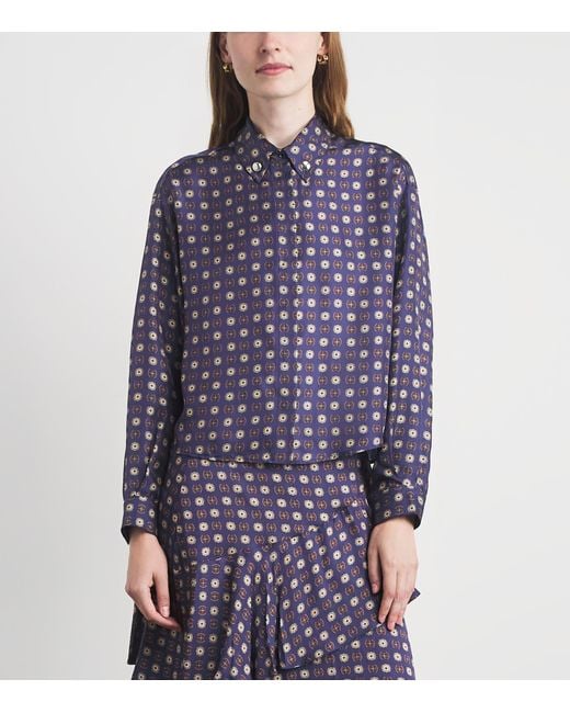 Claudie Pierlot Blue Silk Printed Shirt