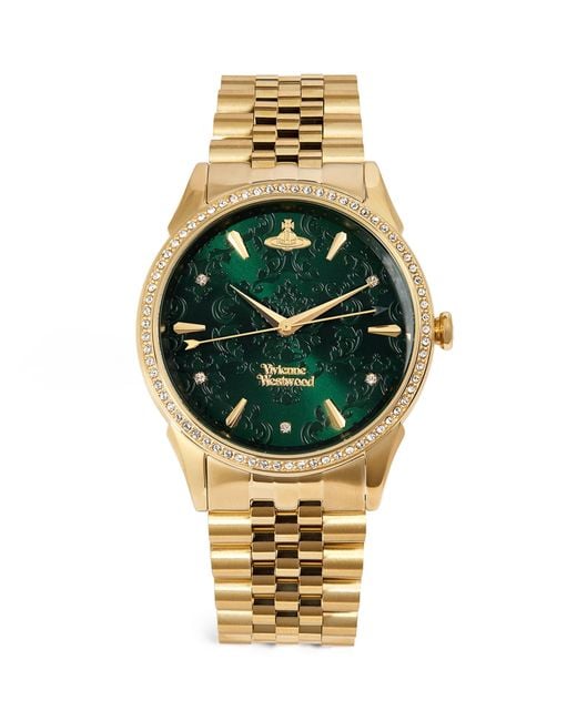 Vivienne Westwood Metallic Swarovski-Detail Wallace Watch for men