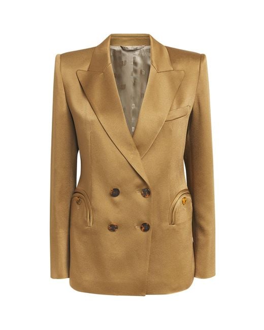 Blazé Milano Natural Satin Novalis Charmer Double-Breasted Blazer