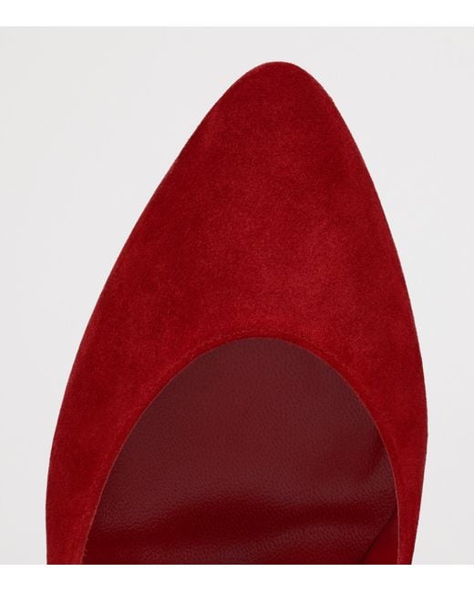 Christian Louboutin Red Fannylove 85 Suede Pumps