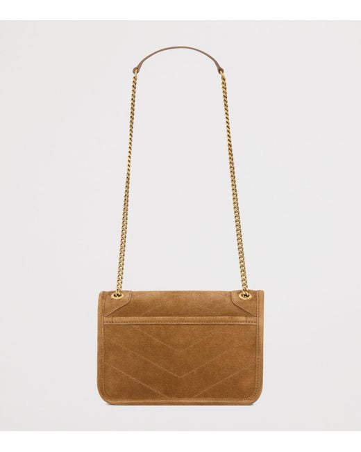 Saint Laurent White Mini Suede Niki Bag