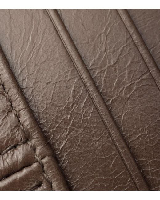 Prada Brown Calfskin Triangle Card Holder for men
