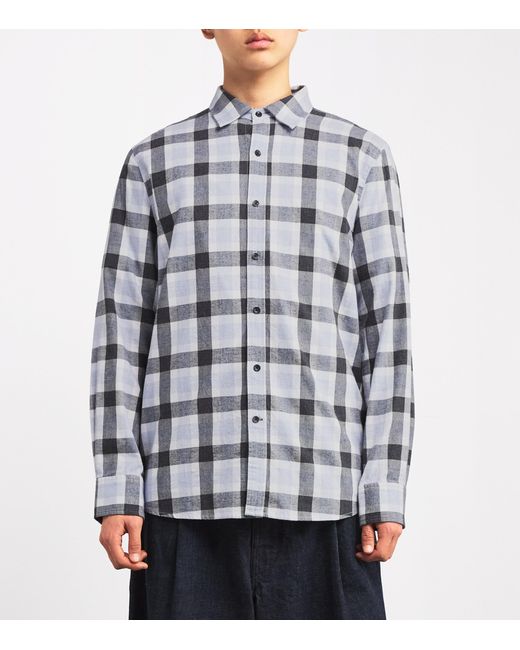 7 For All Mankind Blue Check Print Shirt for men