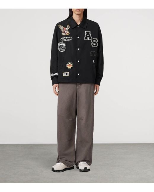 AllSaints Black Soundman Coach Jacket for men