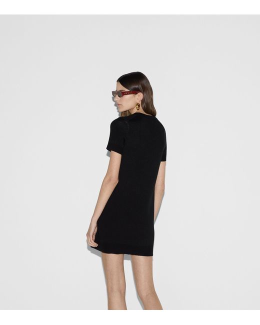 Gucci Black Wool-blend T-shirt Mini Dress